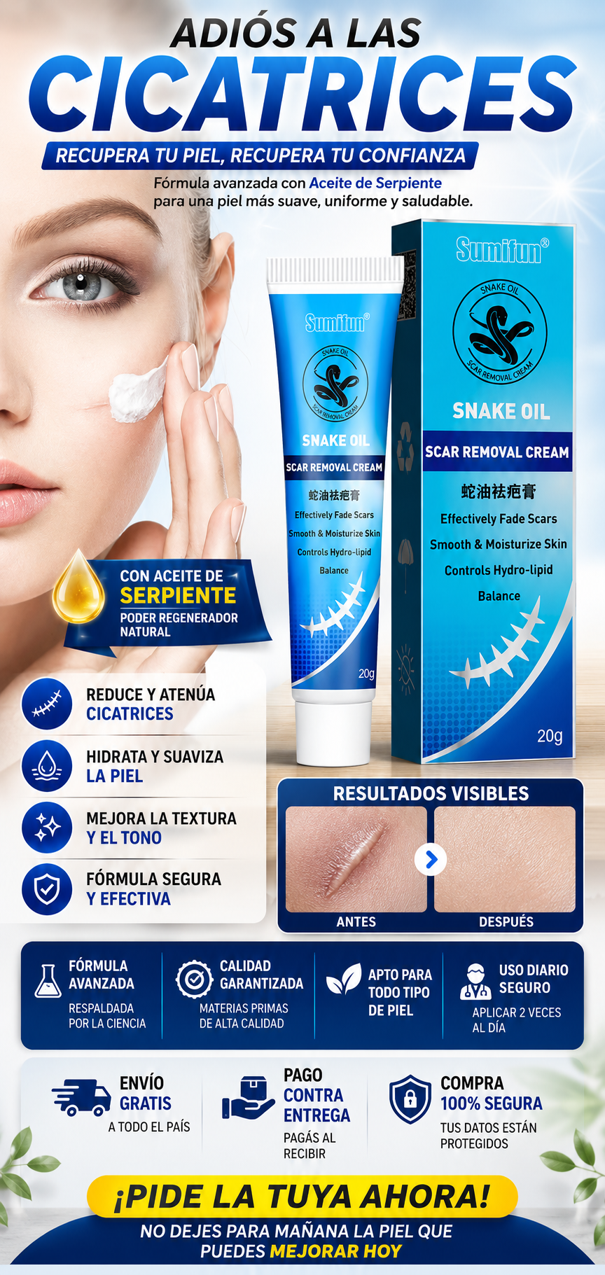 Crema para Cicatrices con Aceite de Serpiente ? 20 g