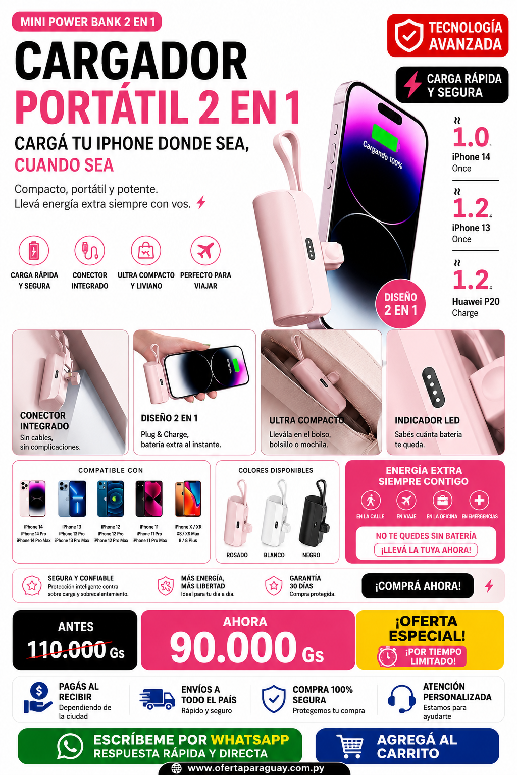 Cargador Port&aacute;til para iPhone